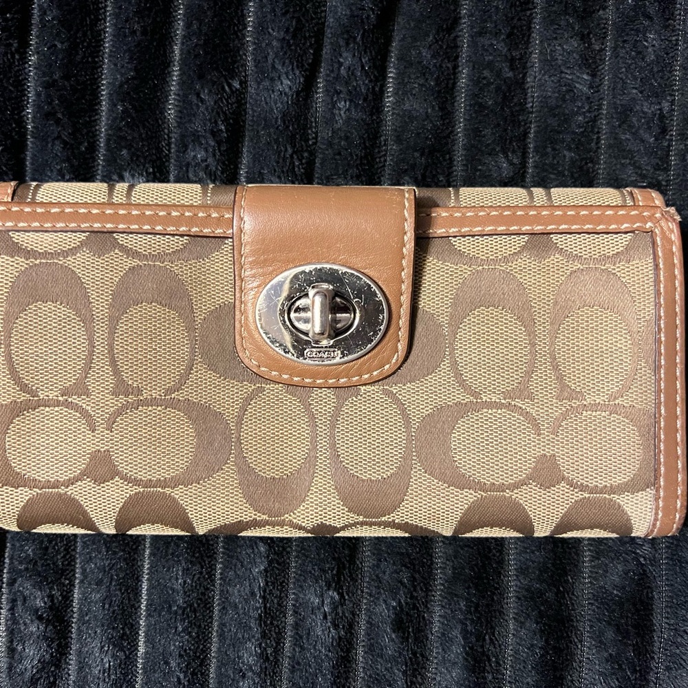 Coach Tan and Brown Women's Wallet